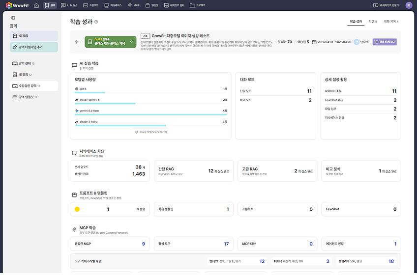 학습 기록 & 역량 평가